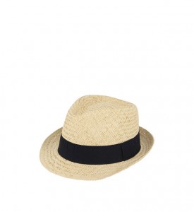 Klasyczny kapelusz słomkowy z czarną tasiemką Galeries Lafayette